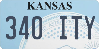 KS license plate 340ITY