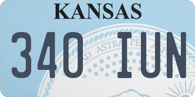 KS license plate 340IUN