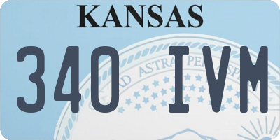 KS license plate 340IVM