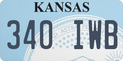 KS license plate 340IWB