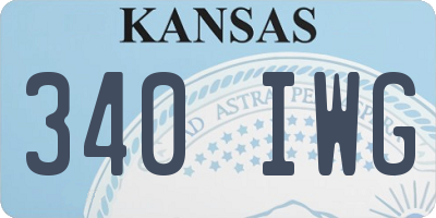 KS license plate 340IWG