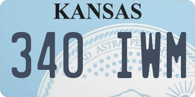 KS license plate 340IWM