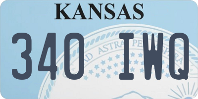 KS license plate 340IWQ