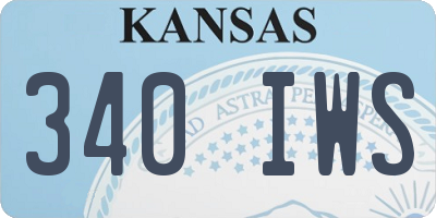 KS license plate 340IWS