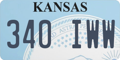 KS license plate 340IWW