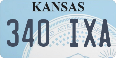 KS license plate 340IXA