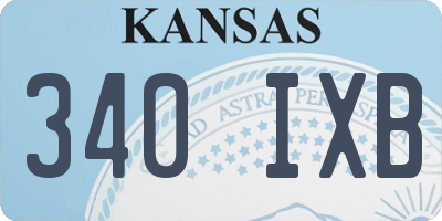 KS license plate 340IXB