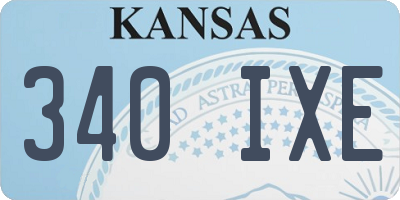 KS license plate 340IXE