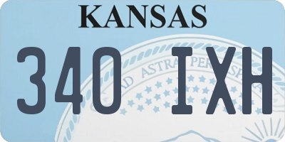 KS license plate 340IXH