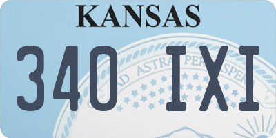 KS license plate 340IXI
