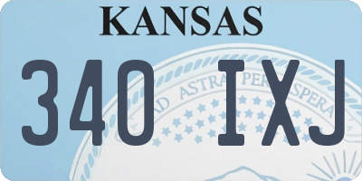 KS license plate 340IXJ