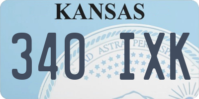 KS license plate 340IXK