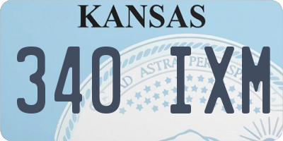 KS license plate 340IXM