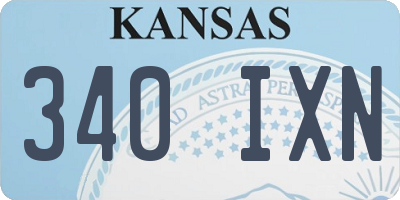 KS license plate 340IXN