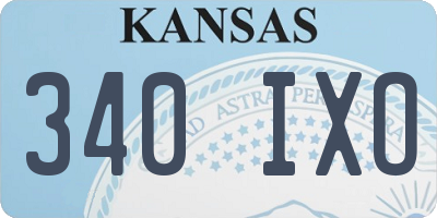 KS license plate 340IXO