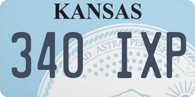 KS license plate 340IXP