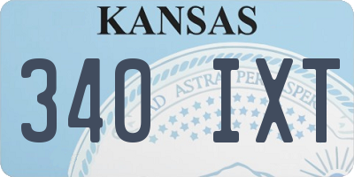 KS license plate 340IXT