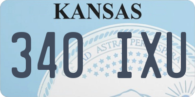 KS license plate 340IXU