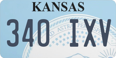 KS license plate 340IXV