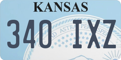 KS license plate 340IXZ