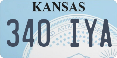 KS license plate 340IYA