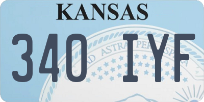 KS license plate 340IYF