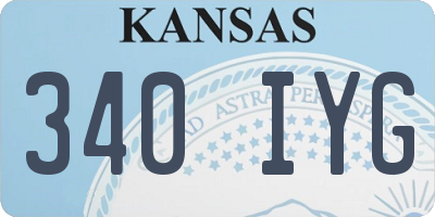 KS license plate 340IYG