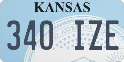 KS license plate 340IZE