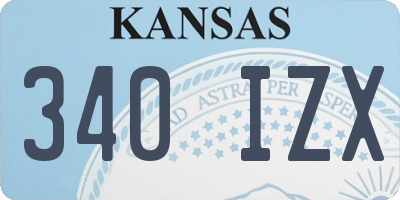 KS license plate 340IZX
