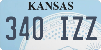 KS license plate 340IZZ