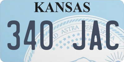 KS license plate 340JAC