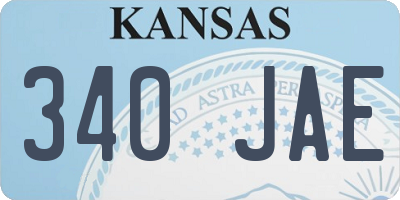 KS license plate 340JAE