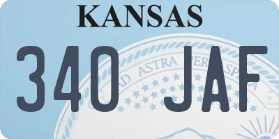 KS license plate 340JAF