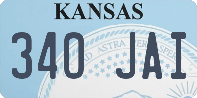 KS license plate 340JAI