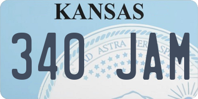 KS license plate 340JAM