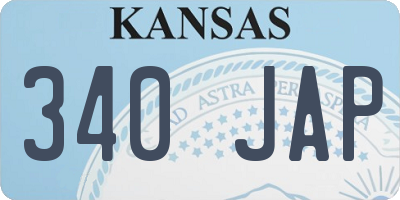 KS license plate 340JAP