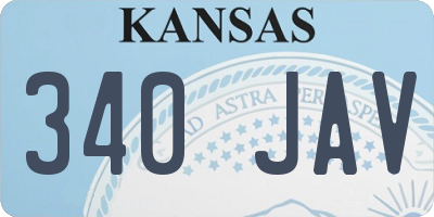 KS license plate 340JAV