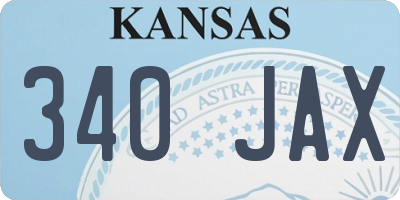 KS license plate 340JAX
