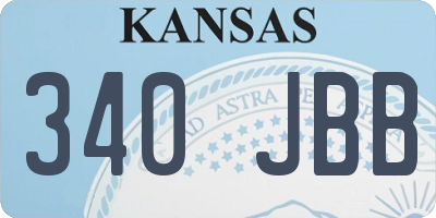 KS license plate 340JBB