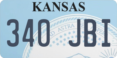 KS license plate 340JBI