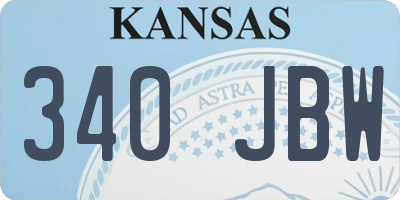 KS license plate 340JBW