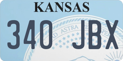 KS license plate 340JBX