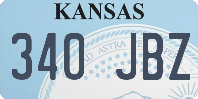 KS license plate 340JBZ