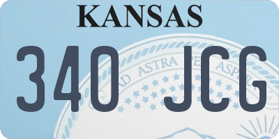 KS license plate 340JCG
