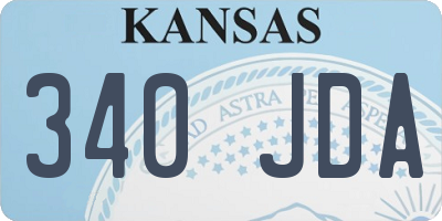 KS license plate 340JDA