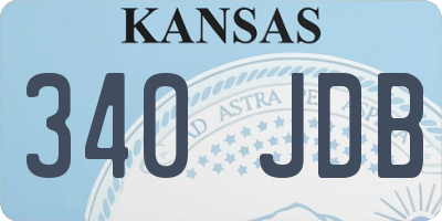 KS license plate 340JDB