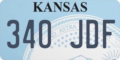 KS license plate 340JDF