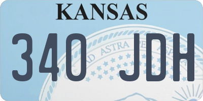 KS license plate 340JDH