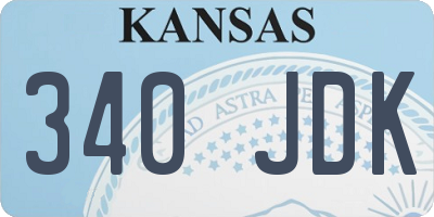 KS license plate 340JDK