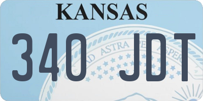 KS license plate 340JDT